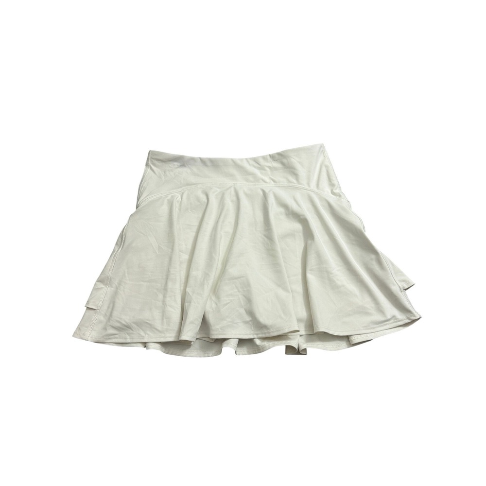 Old Navy Powersoft Skort Womens Medium White Excellent Extra High-Rise Tiered